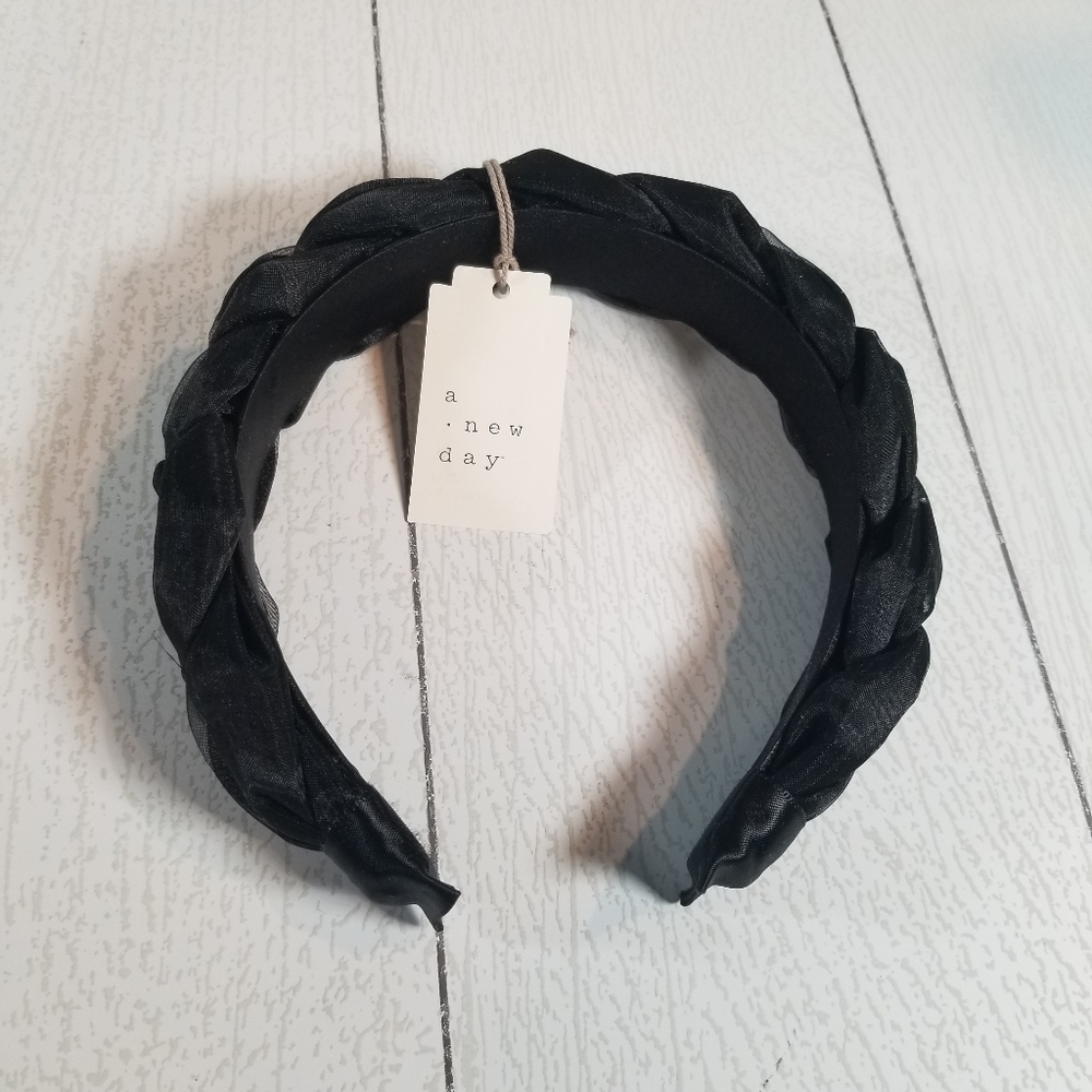 A New Day Black Braided Headband NWT